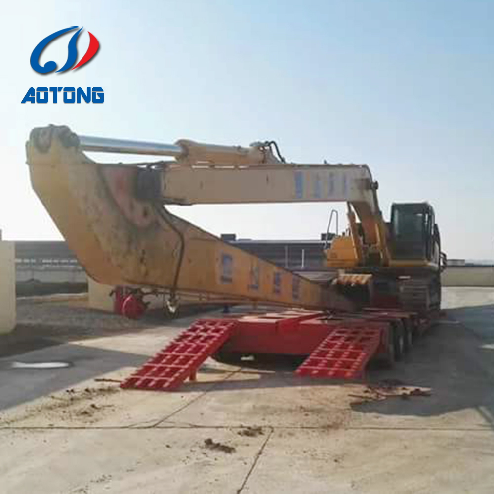 Semi-Trailer 150ton Heavy Duty 4 Line 8 Axle Low Bed Trailer with 32 Tyres and Gooseneck