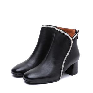 China S211 Factory retro handmade leather high-heeled short-tube women's boots increased thick with fashion all-match simple factory