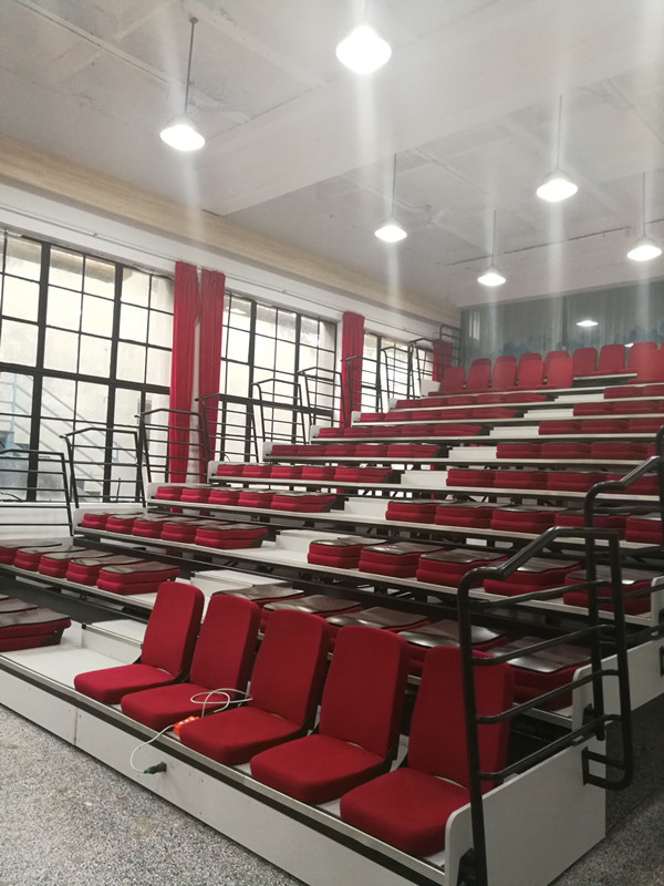 Fire Retardant Telescopic Bleacher Seating Floor Mounted Tribune Seating