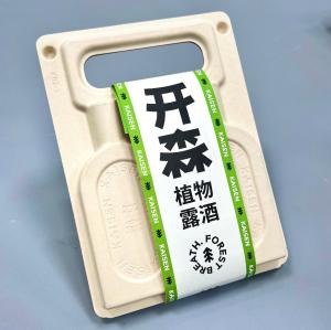 China Protective Pulp Box Bamboo Material Recycling Box Molded Fiber Packaging Box For Wine factory