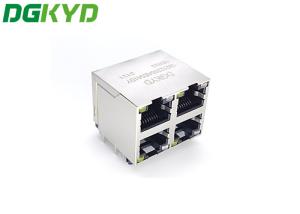 China DGKYD59212288AE5A1DY1E022 2X2 Ports 180 Degree RJ45 Network Connectors With LED factory