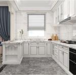 White 1.8cm Panel Solid Wood Kitchen Cabinets High Gloss Contemporary With Metal
