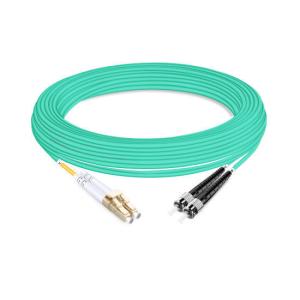 China 10m (33ft) Duplex OM3 Multimode LC UPC to ST UPC PVC (OFNR) Fiber Optic Cable factory