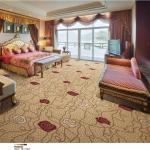 Bedroom Nylon Polyester Carpet / Long Lasting Carpet Embroidered Design