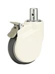 5 Inch White Medical Hospital Bed Casters ABS TPR Material For Hospitals