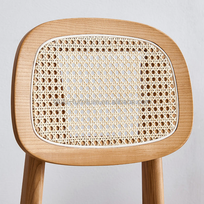 Modern Rattan Dining Chair for Hotel Luxury Home Furniture in Oak Natural