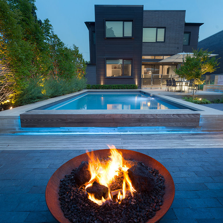 Steel Outdoor Fire Pit Rusty Burner Outdoor For Backyard Use Corten Steel Firepit