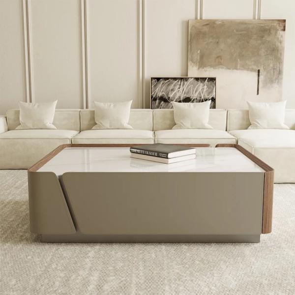 China modern square coffee table set luxury coffee table factory