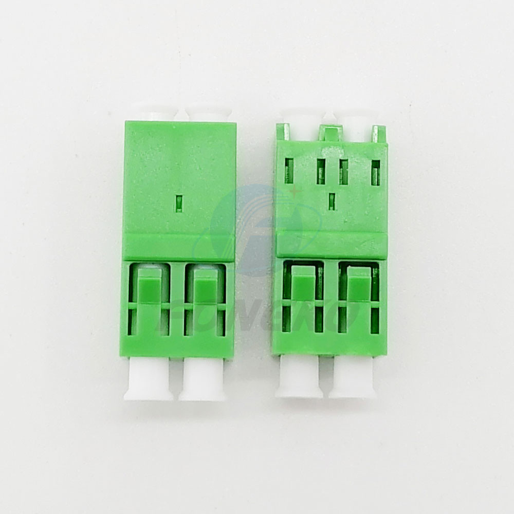 Flangeless LC / APC Duplex Fiber Optic Adapter With Plastic Buckle