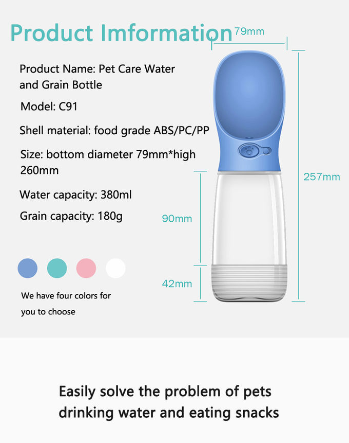 Dog Travel Water Bottle 2 In 1 Pet Feeders Detachable O Shaped