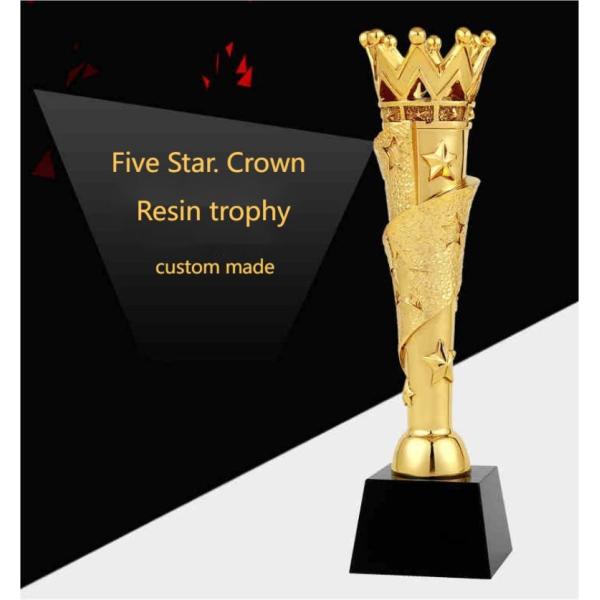 China Medal Style Custom Resin Trophies Gold Or Silver Plated factory