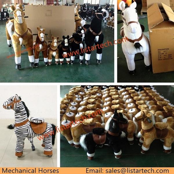 Big Popular Toy Horse on Wheels, Plush & Stuffed Toy Horse Pony Animals for Kids