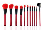 Red Natural Synthetic Hair Makeup Brushes Professional Makeup Brush Kits