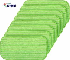 China 5&quot;X8.6&quot; Wet Floor Mopping Pads Green Fiber Stripe Style Spray Mop Pad factory