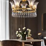 E14*5 Modern Pendant Light Nordic Crystal Chandeliers Iron Plating