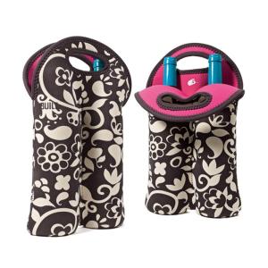 China Portable 2 Pack Red Wine Bottle Cooler Sleeve , Neoprene Bulk Wine Bottle Cooler Bag factory