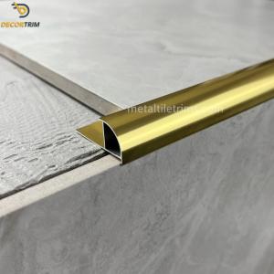 China Gold 6063 Aluminium Tile Trim Round Shape Metal Edging Decoration factory