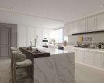 Refined Chic Modern Cream White Stainless Steel Kitchen Cabinetry With Luxurious
