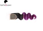 Ombre Body Wave Human Hair Natural Hair Closure Body wave 1b+ Purple