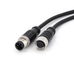 Pre Assembled Cable M12 Connector 4 Pin IP67 Straight PVC IEC 61076-2-101 Black