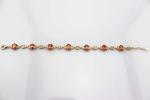 18k Rose Gold Plated 925 Silver Link Garnet Tennis Bracelet(H07)