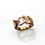 925 Silver Ring Pave Clear Rhinestone Love Ring(JR078)
