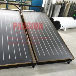 China Aluminum Alloy Frame Flat Plate Solar Collector 300L Black Chrome Solar Water Heater factory