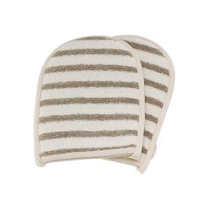 China Ramie Cotton Stripe Exfoliating Hand Gloves For Dead Skin Peeling factory