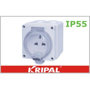 White IP55 13A Weatherproof Switch Socket 3 Flat Electrical Outlet