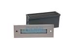 Soft Beam Recessed LED Outdoor Step Lights, Frosted Lens Linear Recessed LED