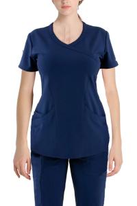China 180 GSM Polyester 62% Viscose 33% Spandex 5% Women Plain Woven Short Sleeve Medical Uniform factory