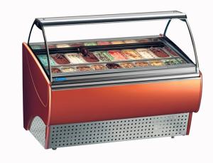 China High Perspective Ice Cream Freezer Display Cabinet Zero Heat Emission factory