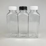 Lanwei 350ml Transparent Plastic Square Empty Juice Bottles PET Beverage Bottles