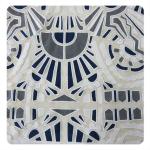 White And Black Big Geometric Cotton Polyester Lace Fabric , 1.45 - 1.5m