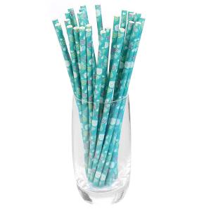 China 197mm 8mm No Plastic Green Reusable Biodegradable Paper Straw factory