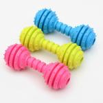 Colorful Bone Shape TPR Pet Dog Toy Suitable for All Seasons Barbell Dog Chew