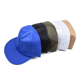 100% Cotton Drawstring Flat Brim Snapback Cap With Adjustable Strap