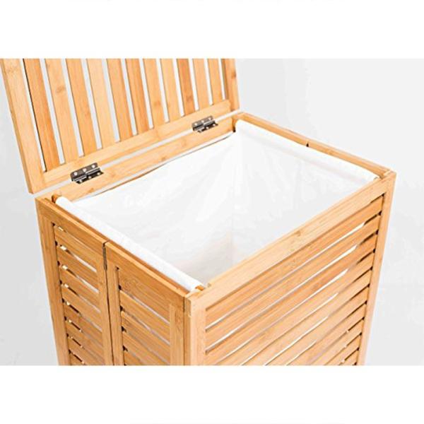 China Foldable Bamboo Washing Basket Laundry Hamper Storage Multifunctional factory