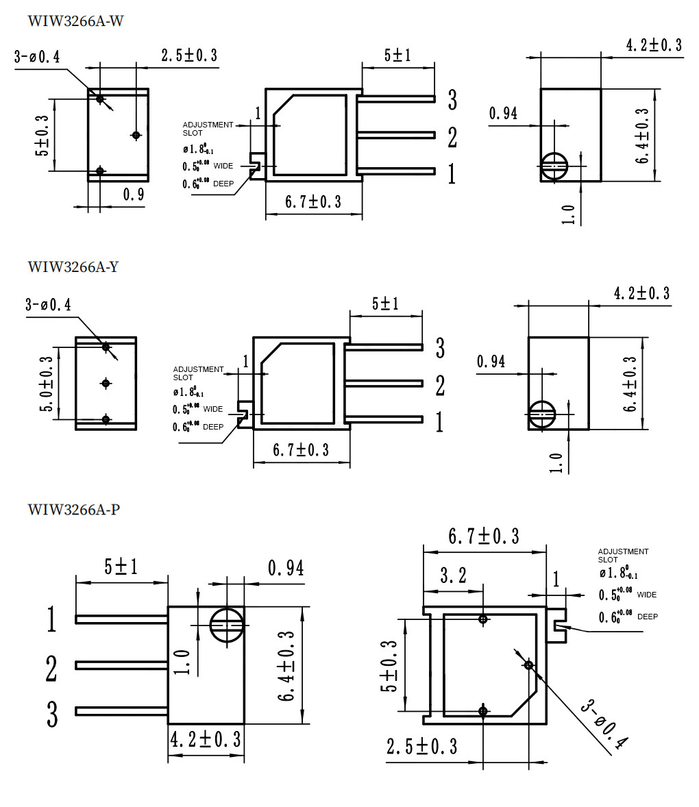 3266A 0.25w 10k Ohms 12 Turns Multiturn Trimmer Potentiometer