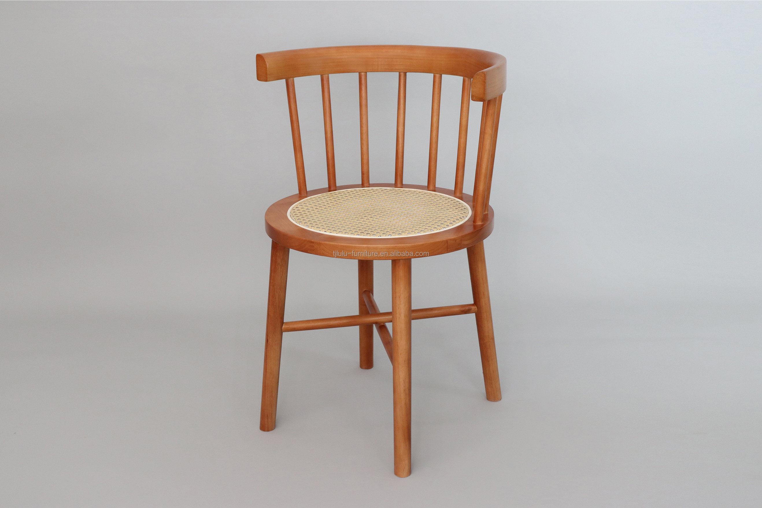 OEM Service Accepted Natural Solid Wood Dining Chair for Restaurant Modern Rattan