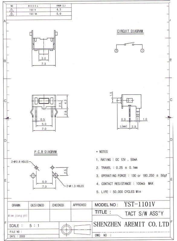 DIP Tact Switch