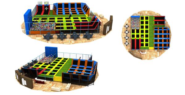 360M2 Funny Kids Indoor Trampoline Playground Equipment/ Indoor Trampoline