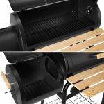 Chrome Plated BBQ Charcoal Smoker Grill with Temperature Gauge 71cm Cooking