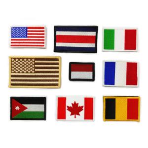 China American Canada National Embroidery Flag Patch Customized Shape Size For Military Bag factory