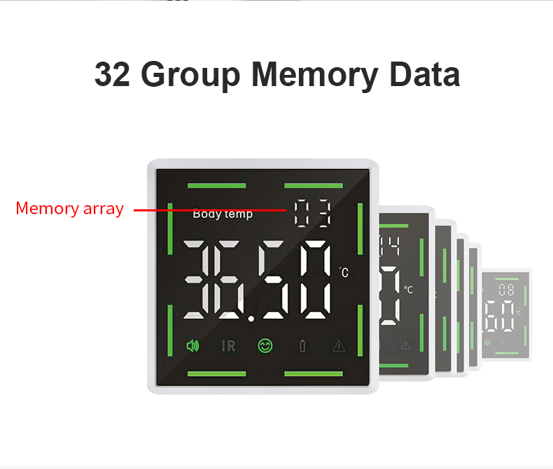 Wall Mounted Human Body Thermometer with Temperature Unit °C/°F and Measuring Time ≤2s