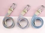 3.0cm Width Women Fabric Leather Web Belt 110cm 115cm 120cm 125cm