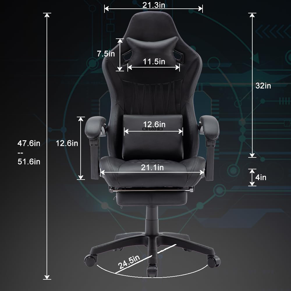 Swivel Chair ALINUNU Ergonomic Computer Gaming Chair with Headrest and Lumbar Support