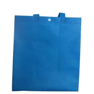 China 90g blue New Products Foldable Promotional Non-woven Shopping Bag with white fastener factory