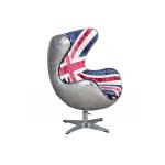 Alumium Covered Union Jack Aviator Egg Chair Vintage Antique