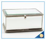 Vintage Glass gift box for jewerly Trinket Box Brass Glass Dried Flower Box